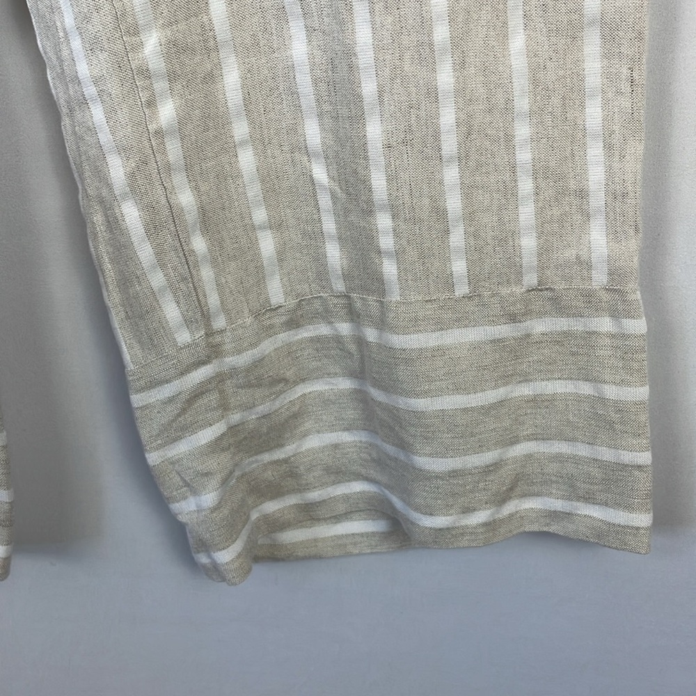 LOFT Cream and White Striped Lightweight Linen Blend Wide Leg Pants - Size Small - Picture 5 of 12
